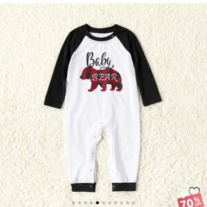 PatPat “Baby Bear" Plaid Bear Onesie NWT